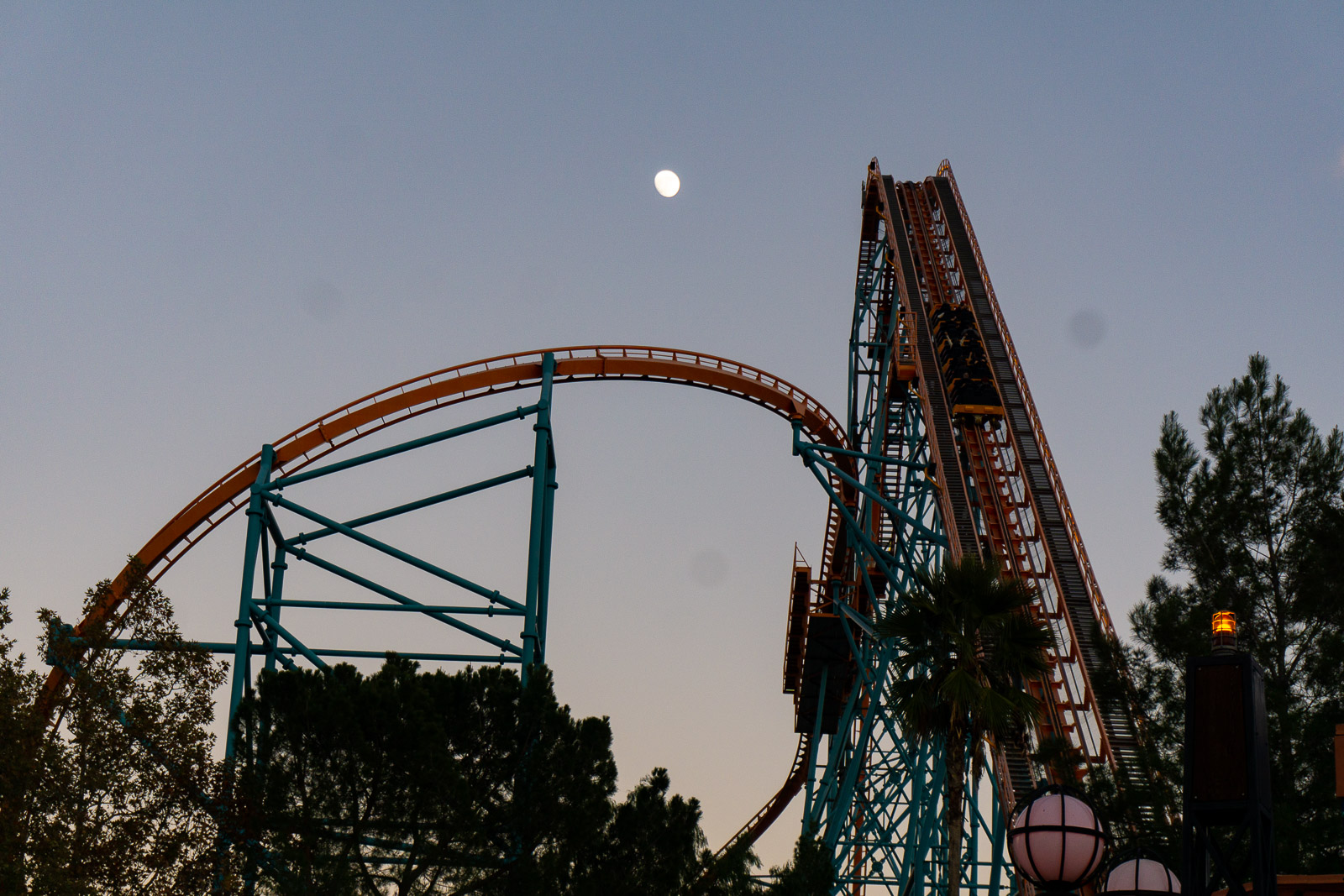 Goliath and a nearly full moon