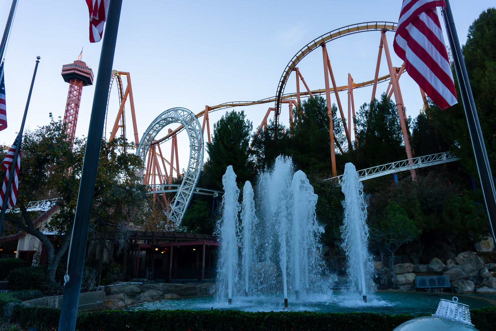 A classic view of Six Flags Magic Mountain